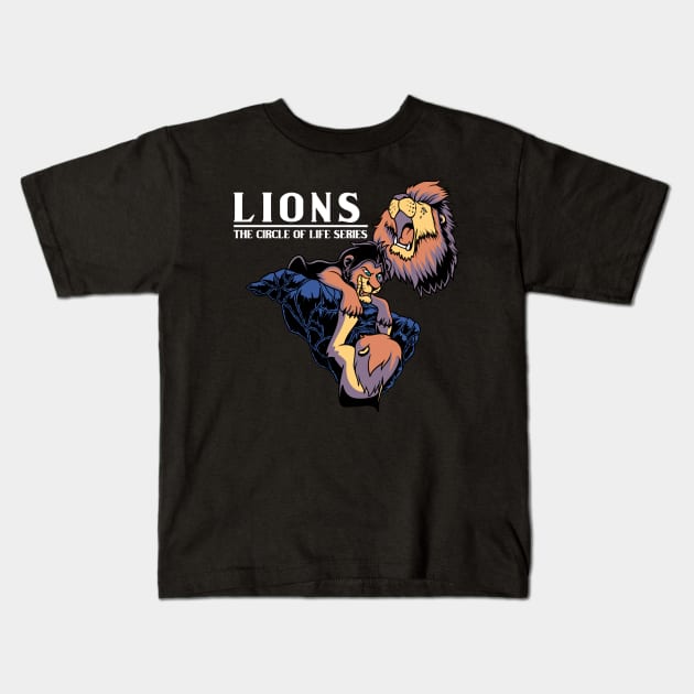 Lions Kids T-Shirt by nazumouse